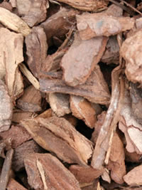 Bark chips or nuggets as long-lasting mulch